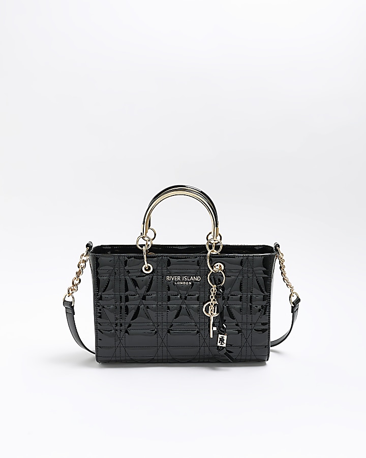 Black patent tote hot sale