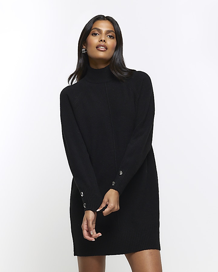 Black knitted hotsell jumper dress