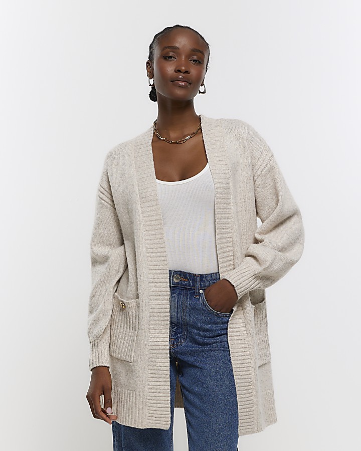 Beige 2025 oversized cardigan