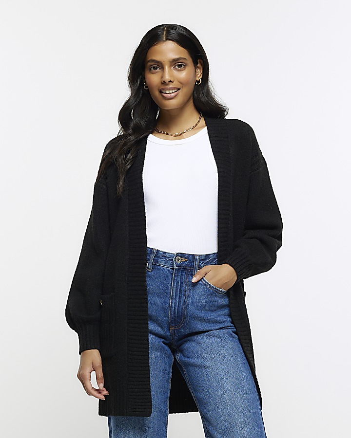 Long black open clearance cardigan