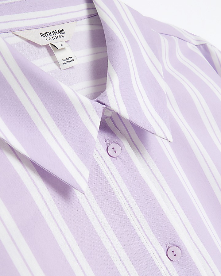 Purple poplin stripe oversized shirt