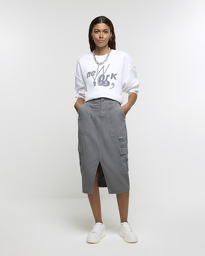 Long denim outlet skirt river island