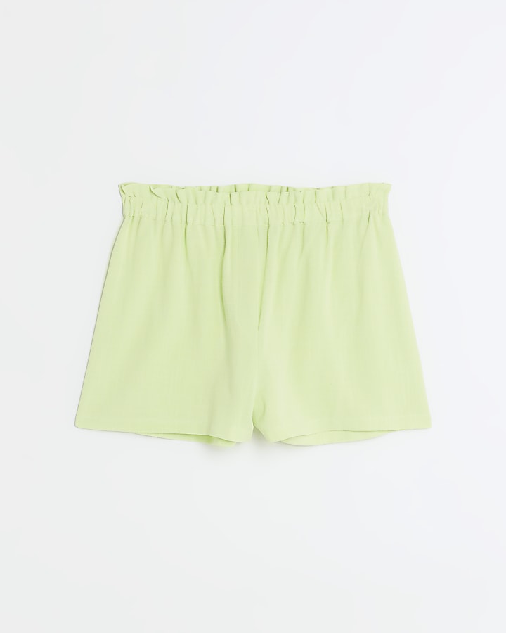 Lime green linen shorts