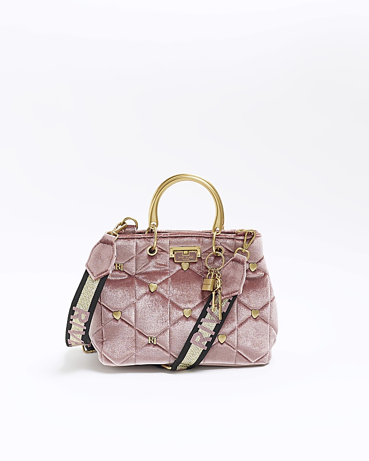 Pink cheap velvet handbag