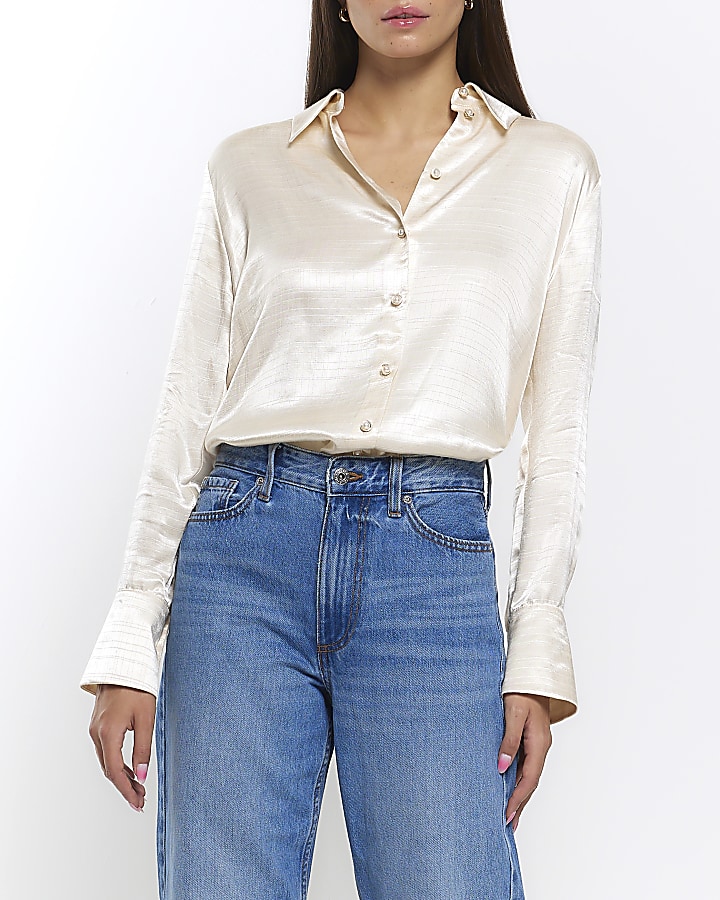 River island satin store shirt