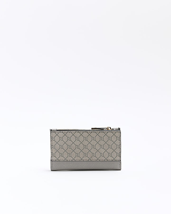Grey RI monogram mini purse | River Island