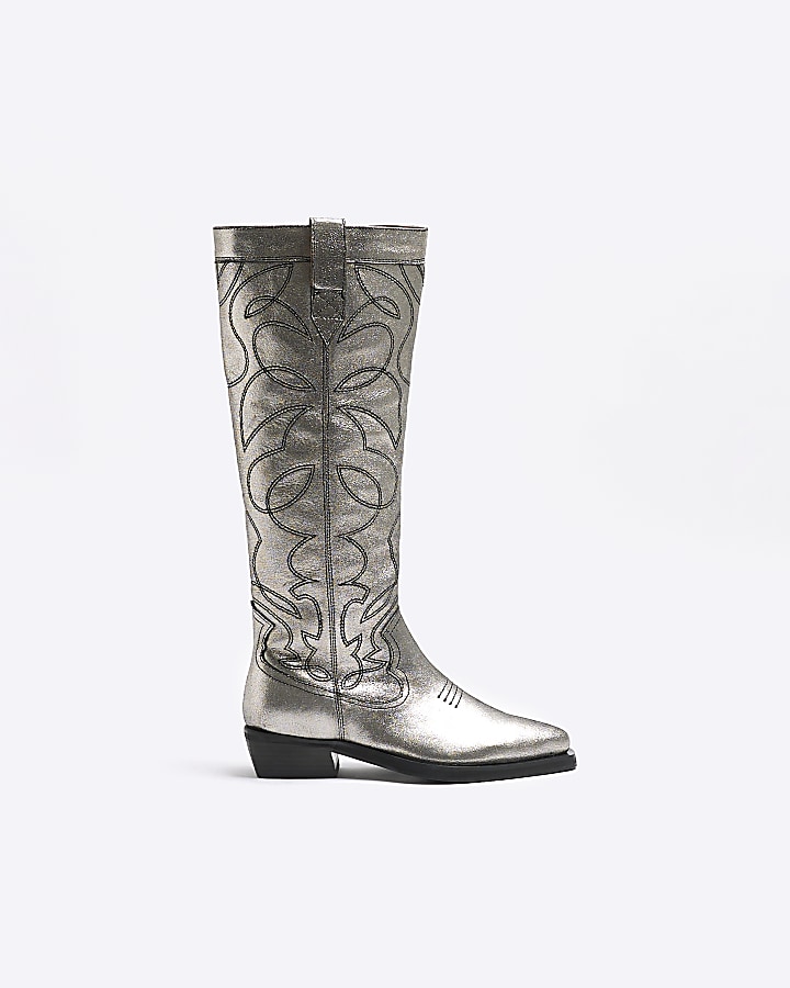 Silver western hot sale booties