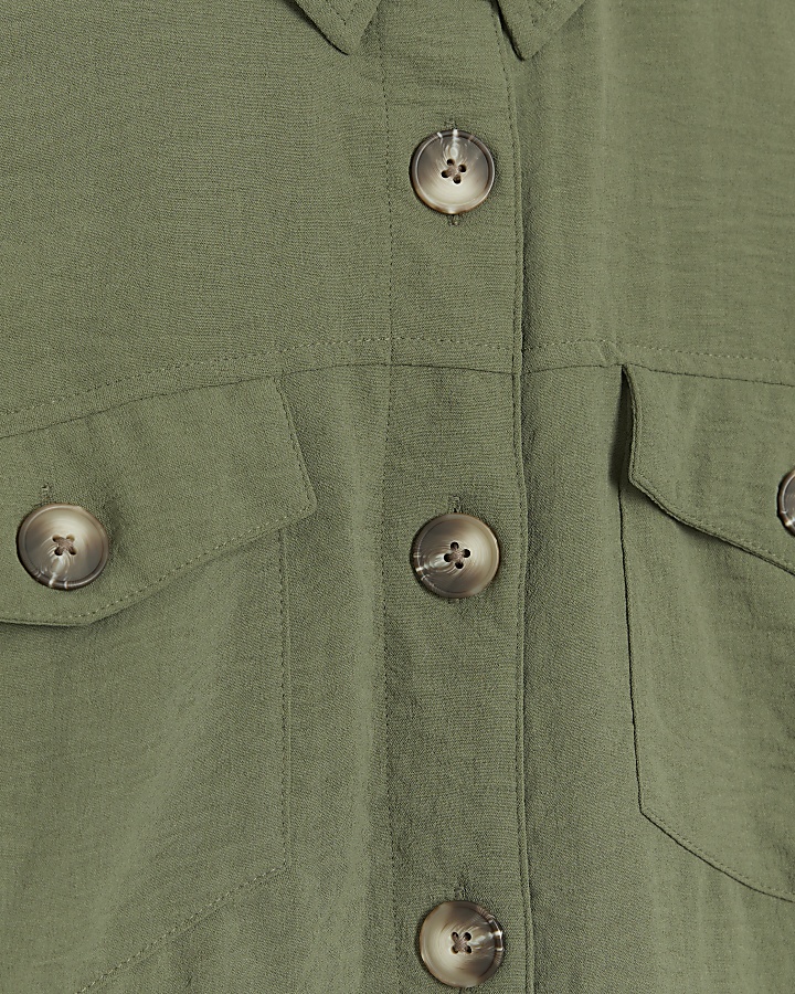 Khaki button long sleeve shirt