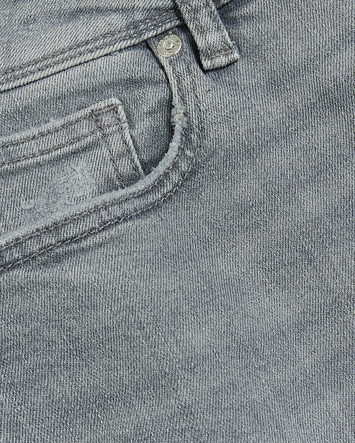Grey high waist bum sculpt ripped mom jeans