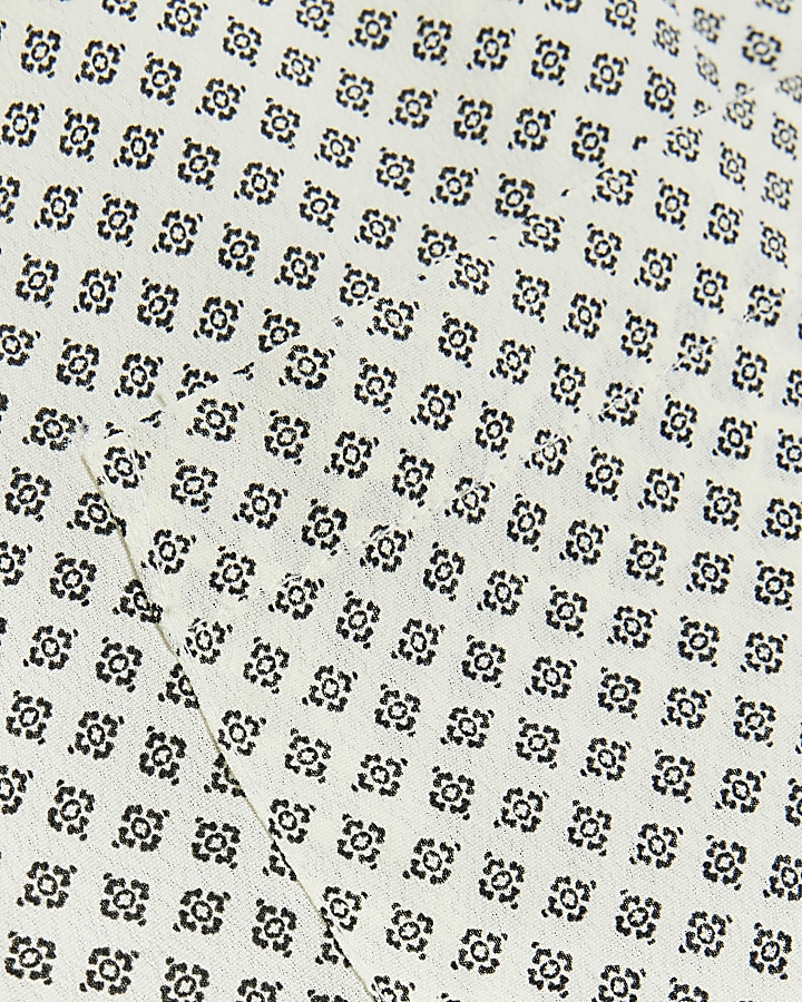 Cream geometric print shirt