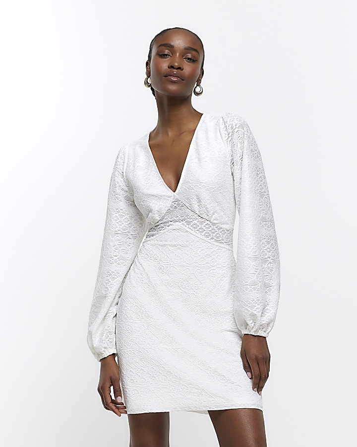 Mollie Lace Mini Dress - White