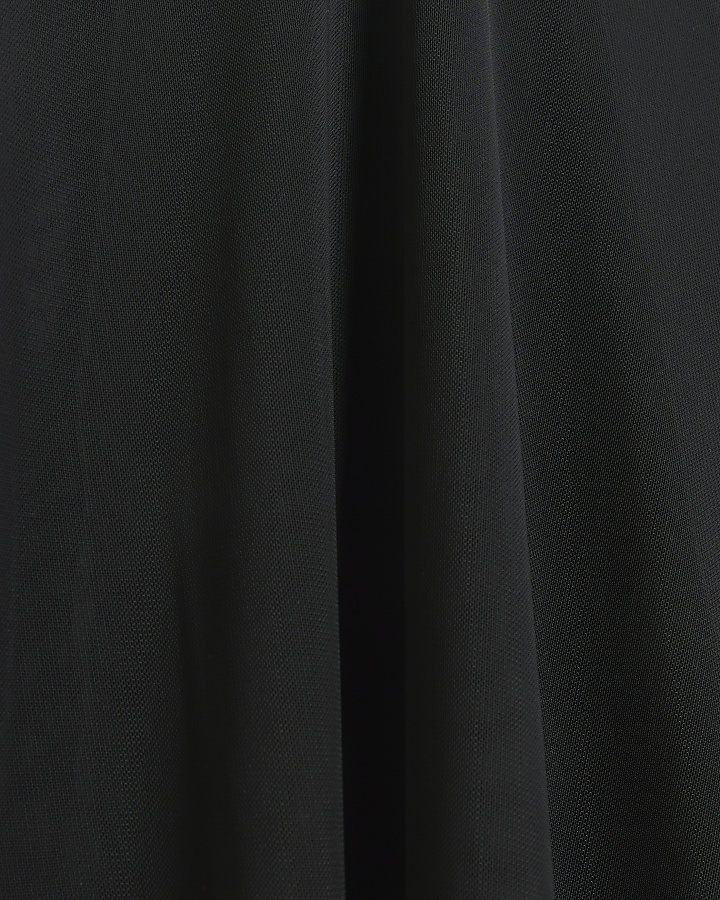 Black mesh long sleeve mini dress