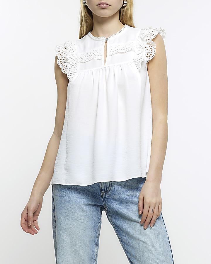 River island 2024 ruffle top