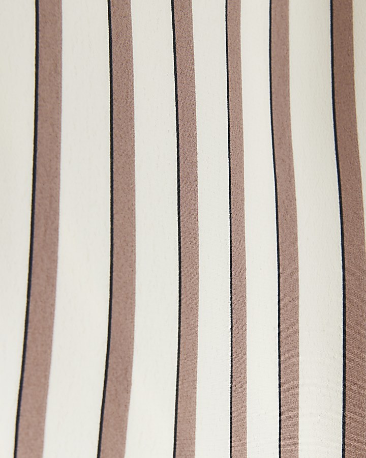 Brown stripe cross front top