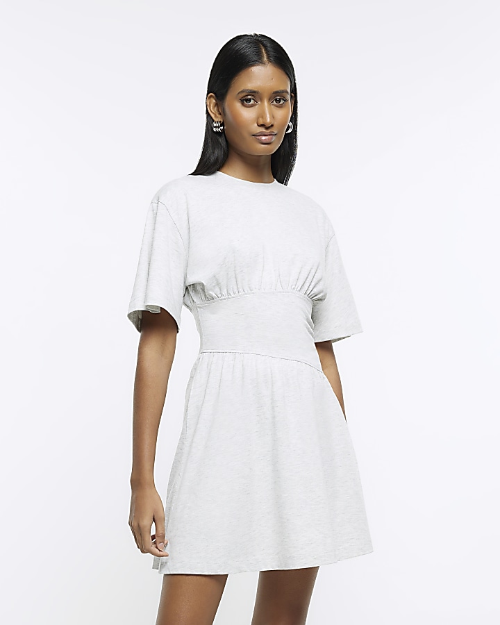 Cinched waist outlet t shirt dress