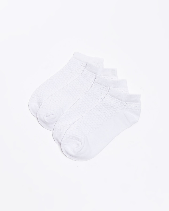 White 2 pack trainer socks River Island