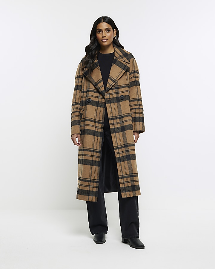 Tartan coat hotsell river island