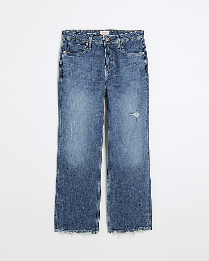 Petite mid rise straight leg jeans | River Island
