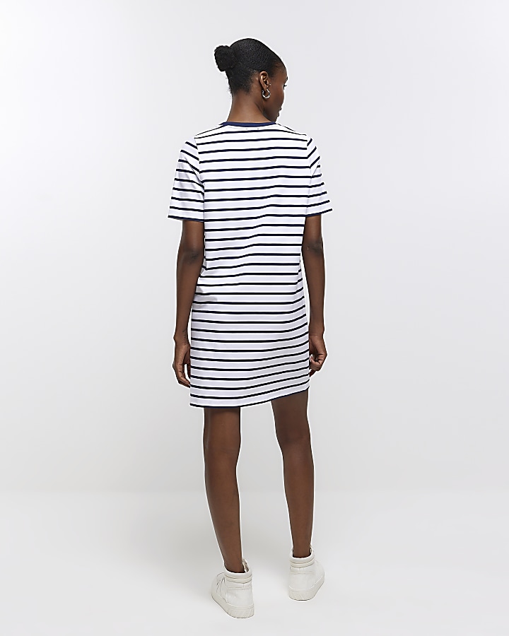 White stripe t-shirt dress