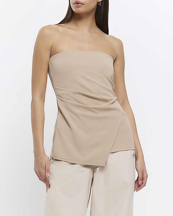 Silk on sale strapless top