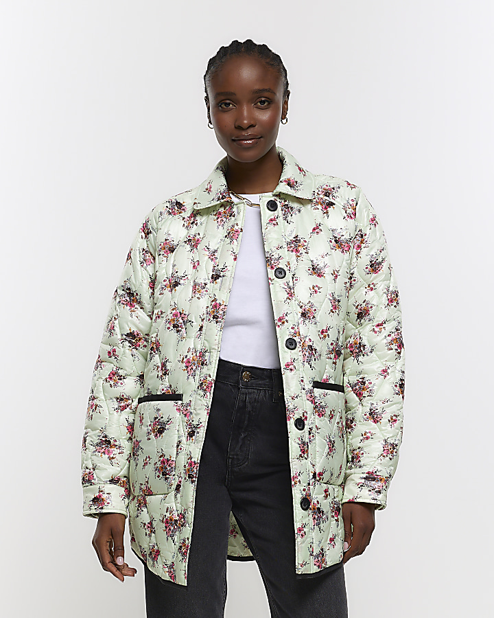 Padded shop floral jacket