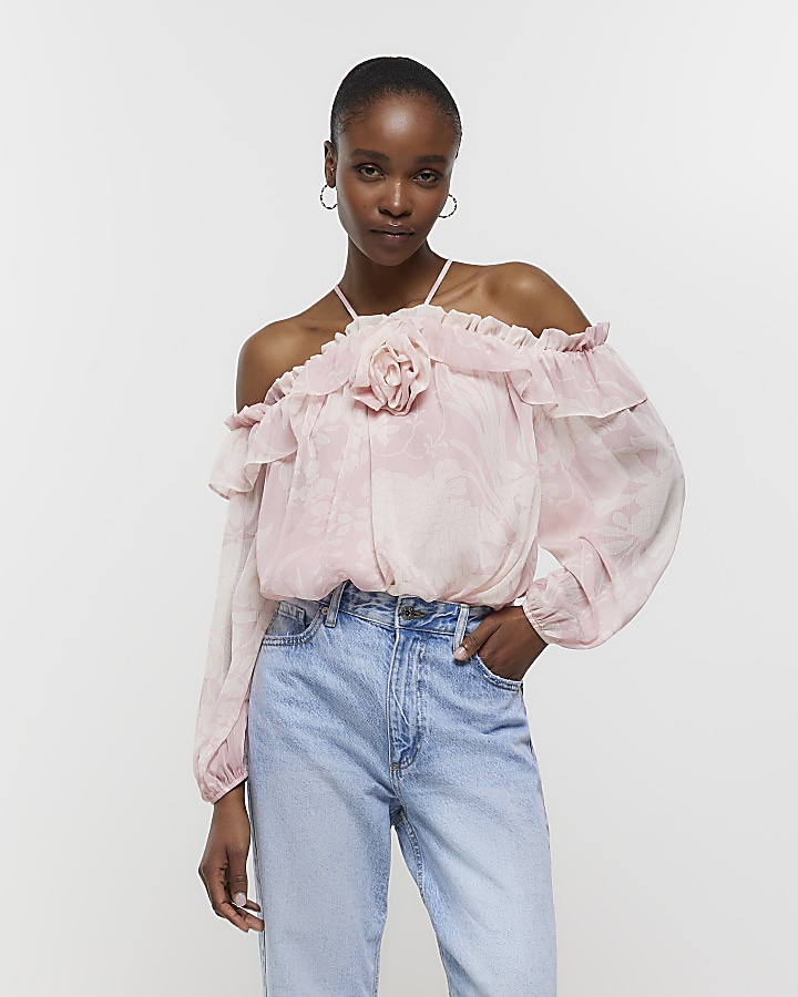 Pink store chiffon blouse