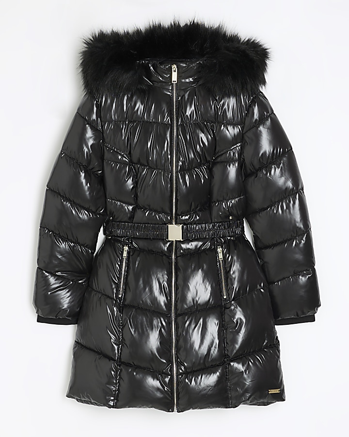 Black fitted padded coat