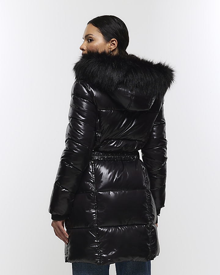 Black fitted padded coat