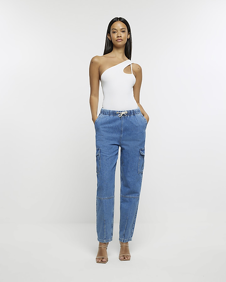 Denim Utility High Waist Joggers