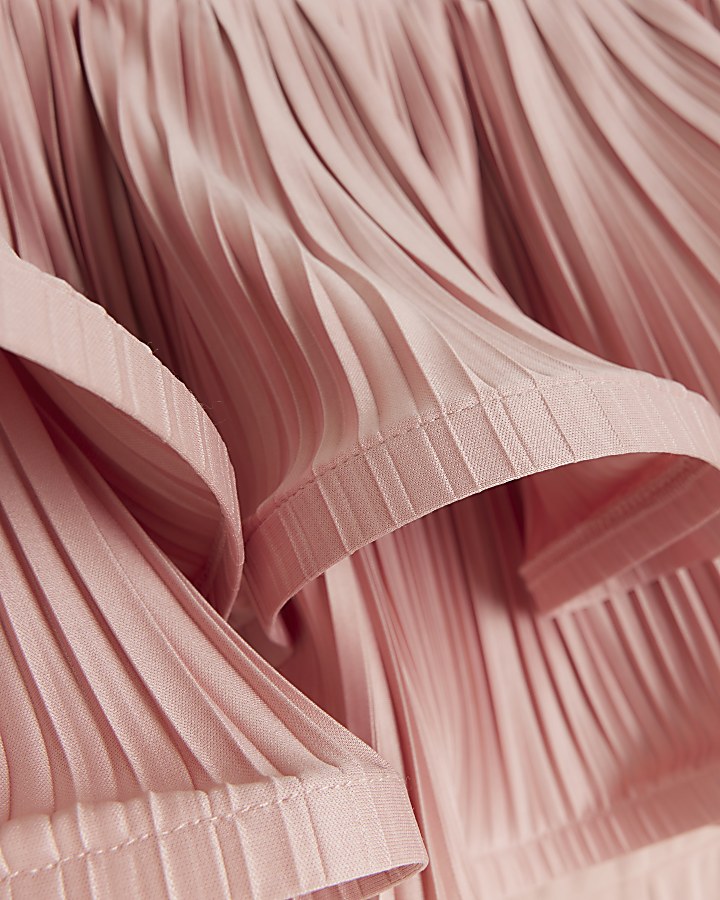 Pink ruffle bardot jumpsuit