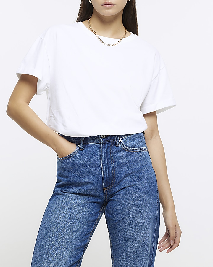 White boyfriend tshirt River Island