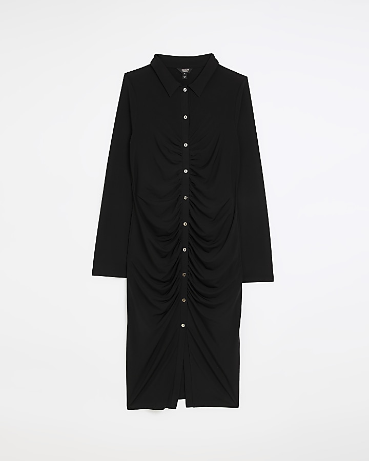 Black Midi Shirt dress