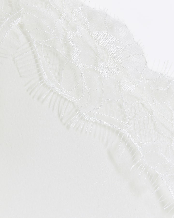White Lace Trim Cami Top