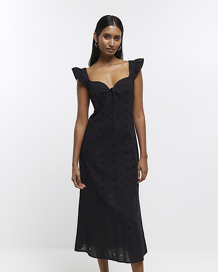 River island maxi dress in hot sale black lace