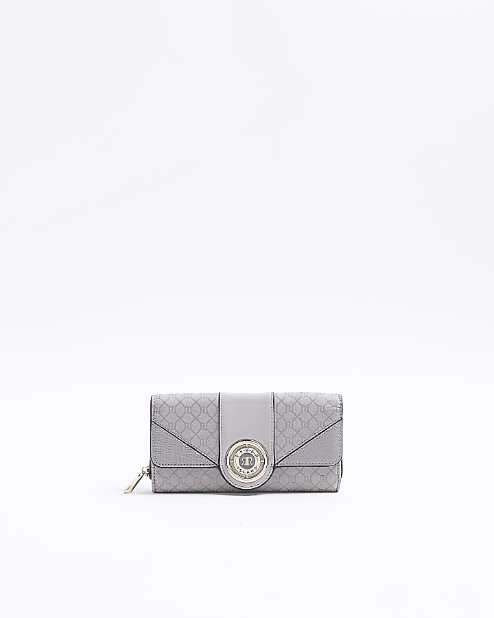 Grey RI monogram fold out purse
