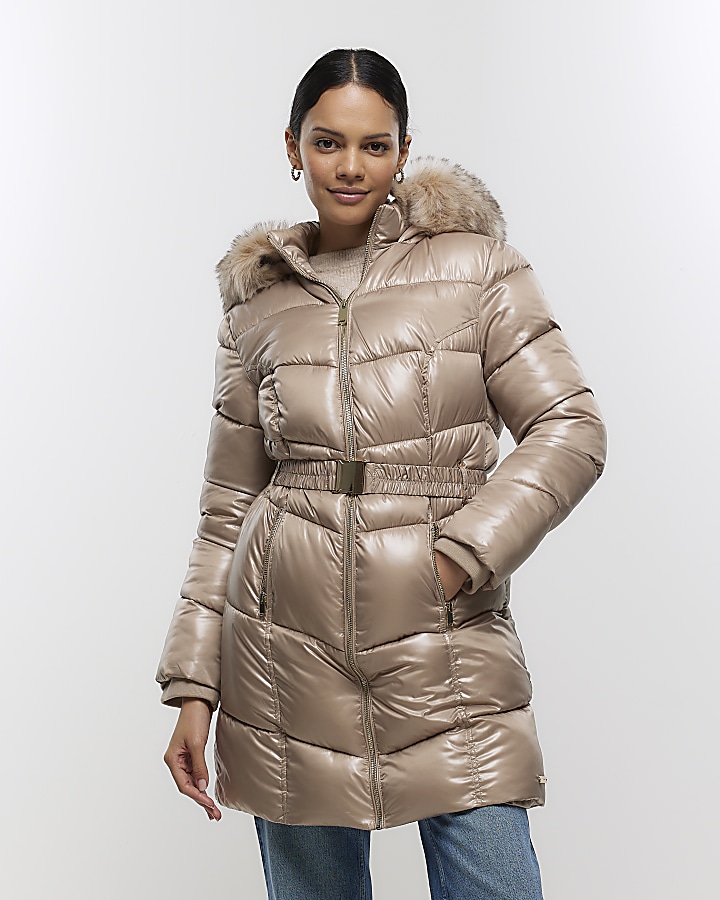 Womens quilted hot sale jacket river island