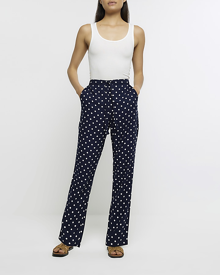 Navy polka sales dot trousers