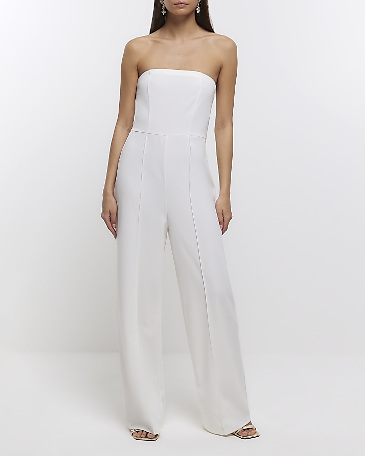 White bandeau jumpsuit