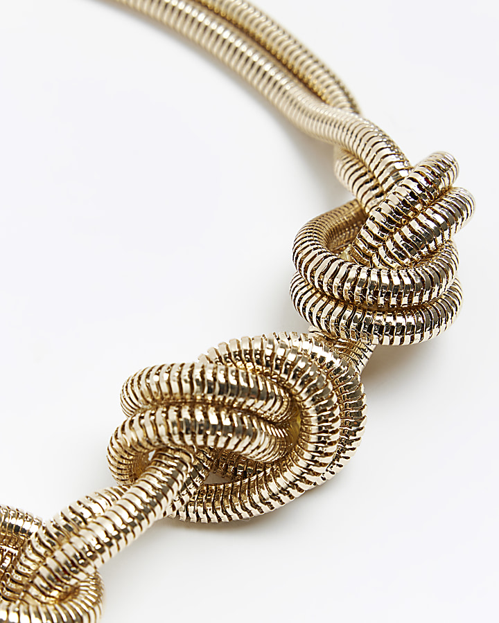 Gold Knot Snake chain choker
