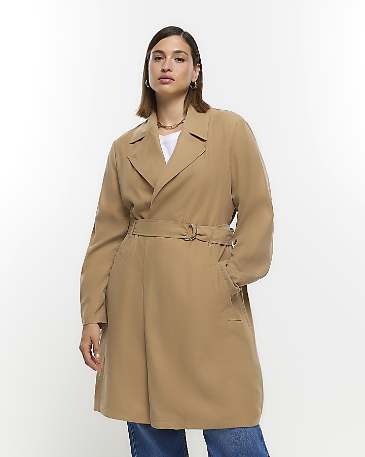 Plus size hotsell beige trench coat