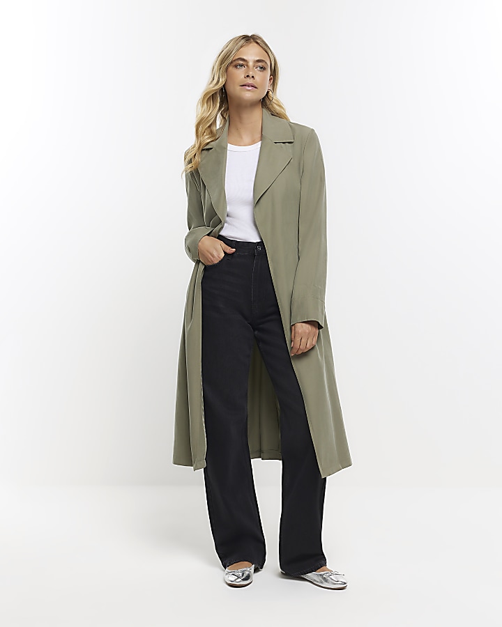 Khaki cheap trench coat