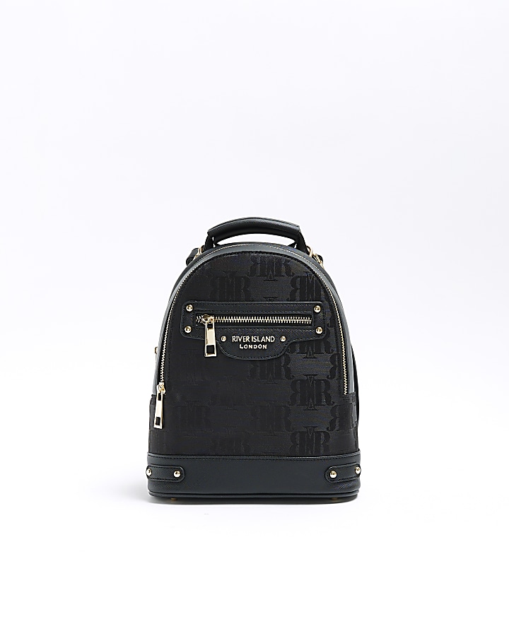 Black jacquard backpack