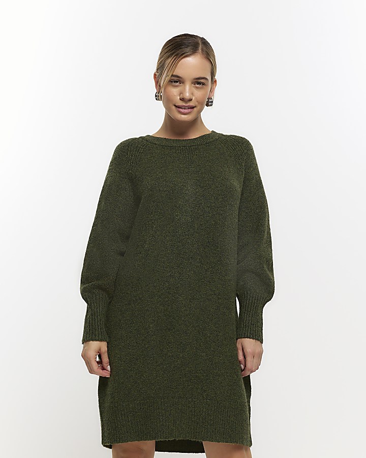 Khaki best sale sweater dress