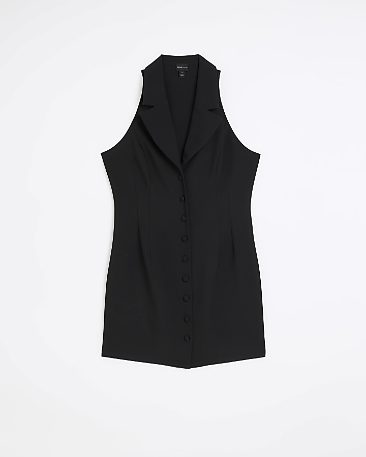 Black waistcoat mini dress