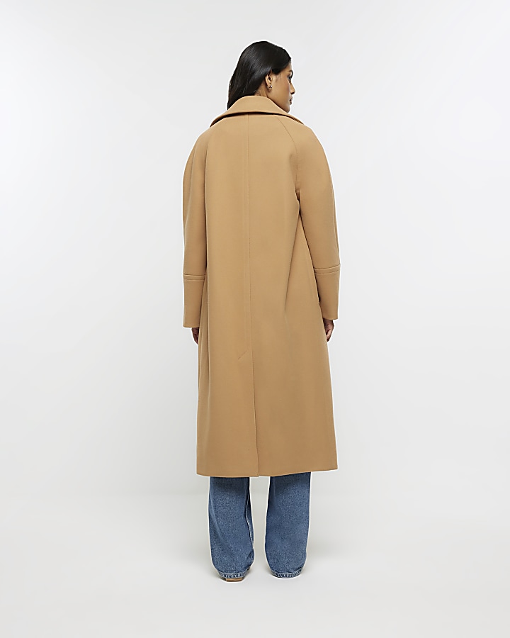 Brown wool blend oversized coat