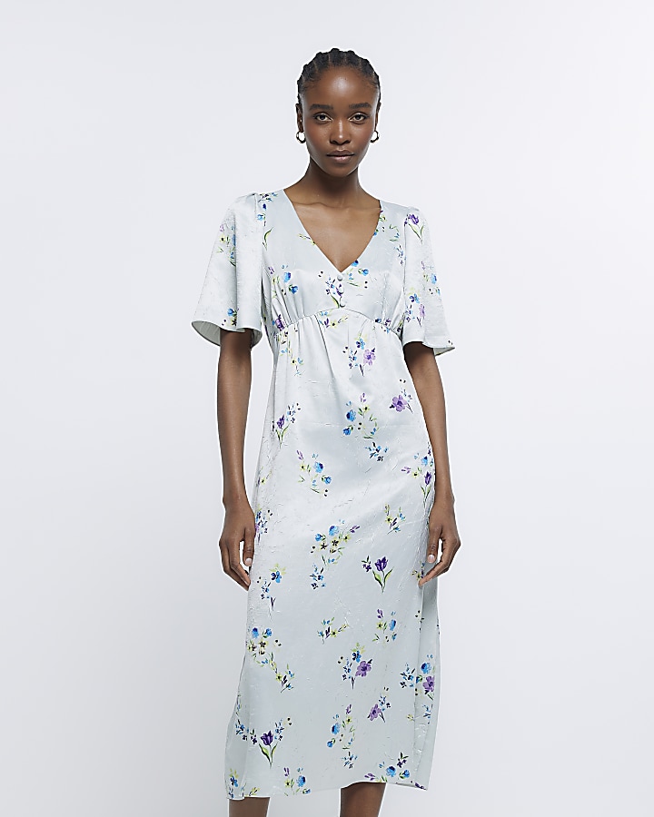 River island white floral hot sale dress