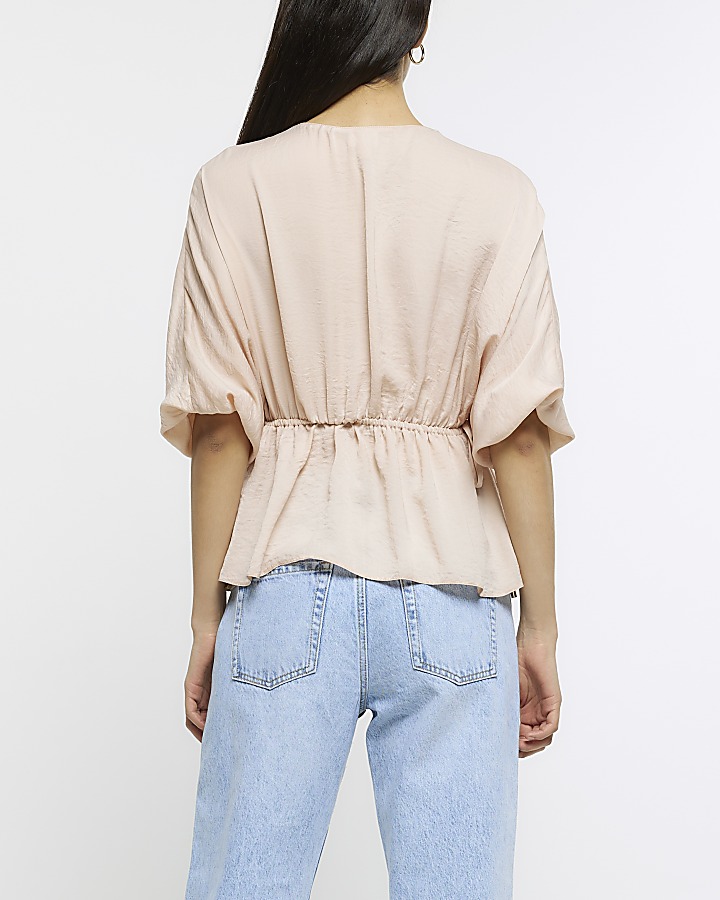 Cream ruffle blouse River Island