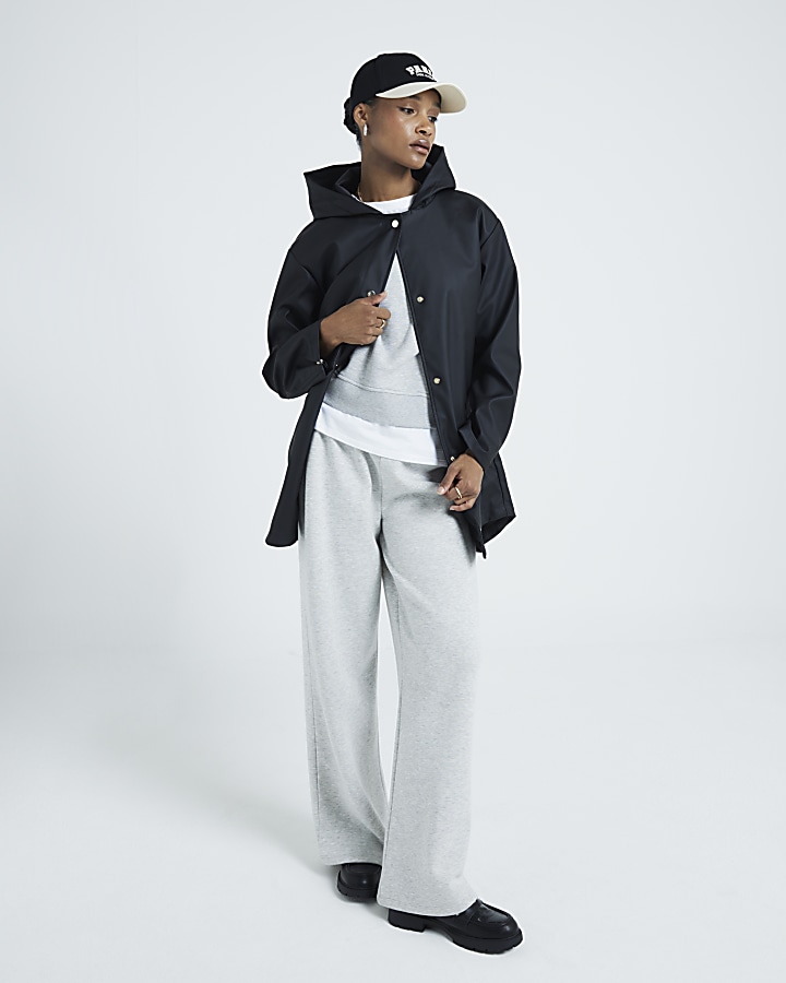 Black hooded outlet rain mac