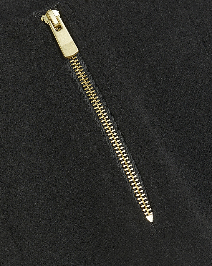 Black zip detail high waisted leggings