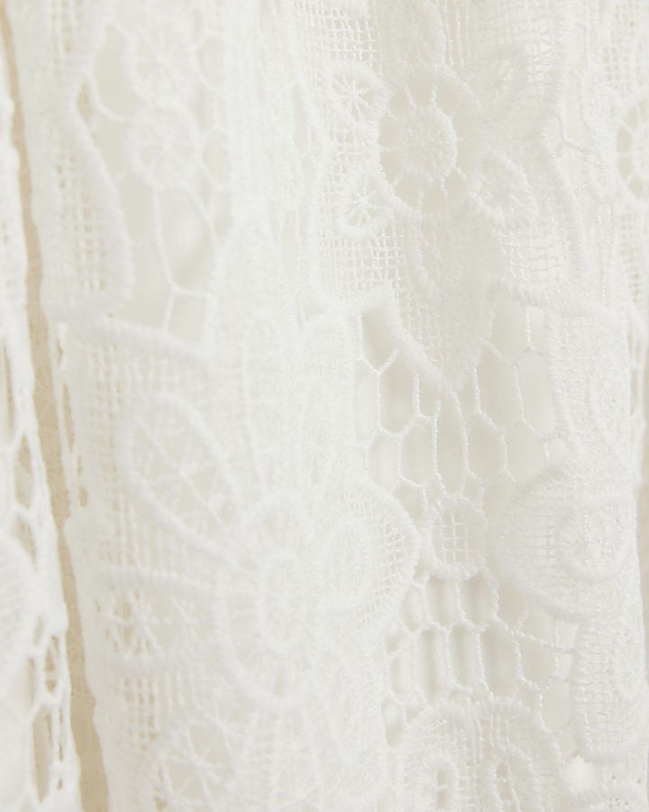 White lace corset midi dress